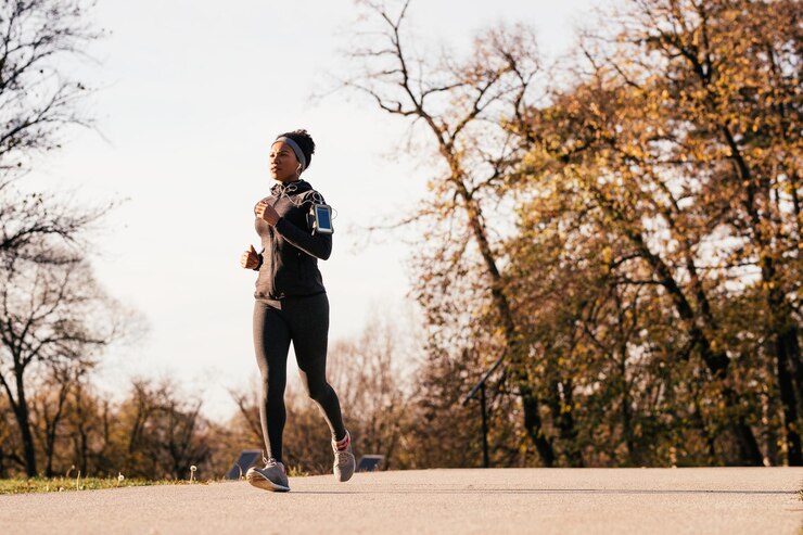 A lady going for a run