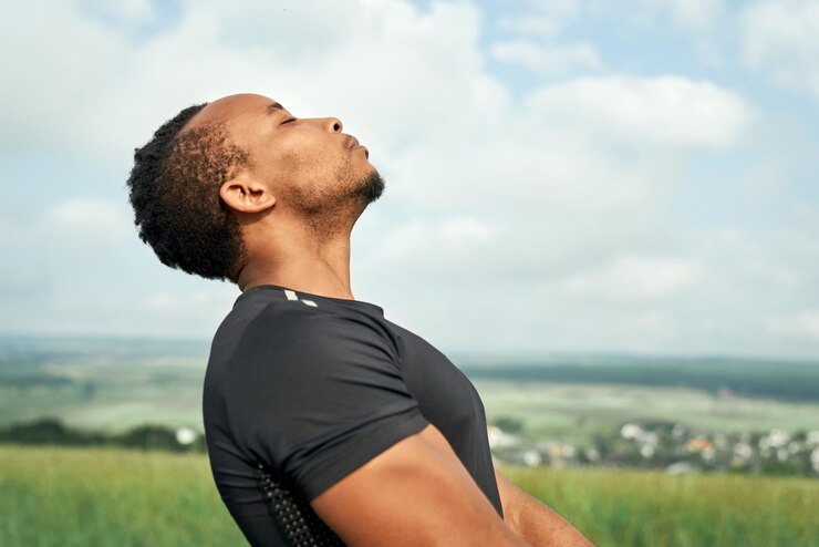 Man meditating