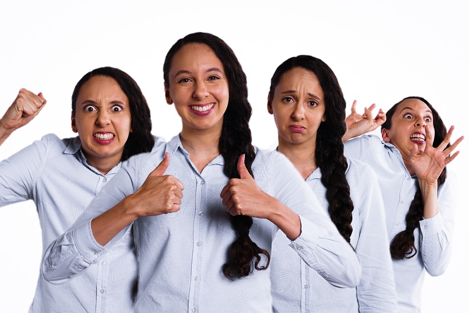 a lady showing a mixture of emotions