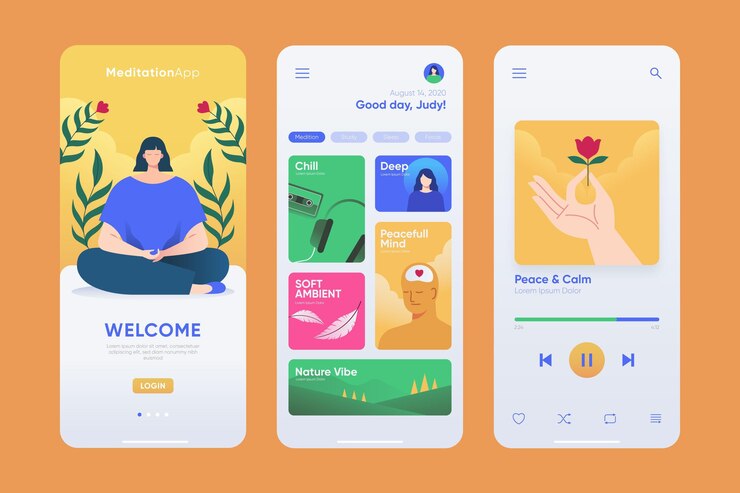 A snippet of a wellness app