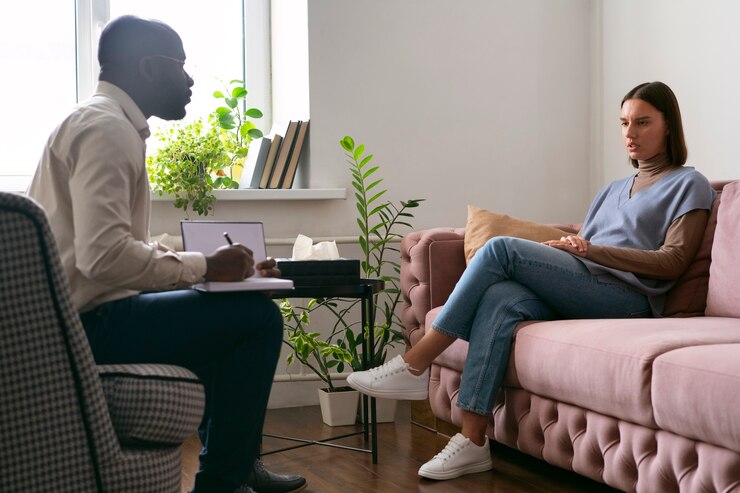 person sharing feelings emotions during therapy session