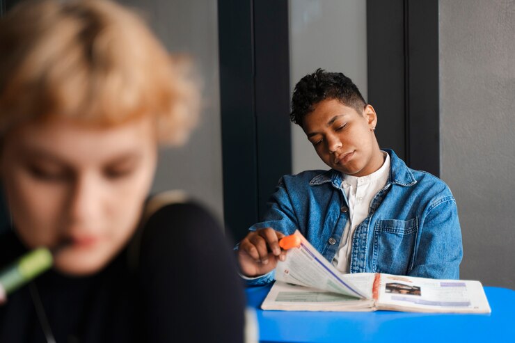 teen student looking sad at school